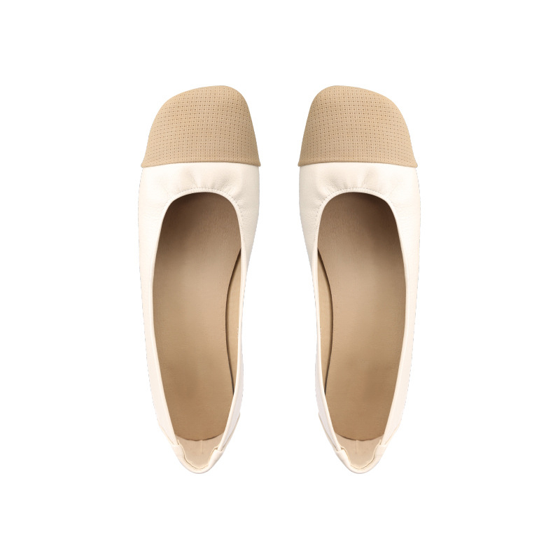 Loafers fără șiret pentru femei, vârf pătrat, talpă plată mică (1–3 cm), partea superioară din Super Fiber, branț din Microfiber Leather, talpă din cauciuc