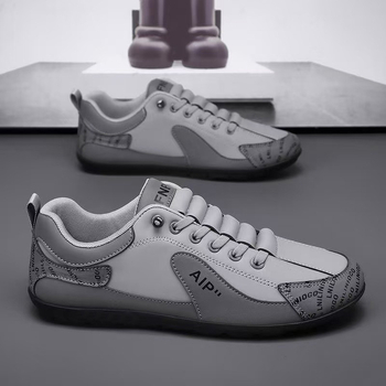 Pánske jesenné tenisky s PU vrchnou, ľahké mestské šoférske tenisky, okrúhla špička, sieťovinová podšívka