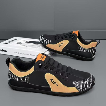 Pánske jesenné tenisky s PU vrchnou, ľahké mestské šoférske tenisky, okrúhla špička, sieťovinová podšívka