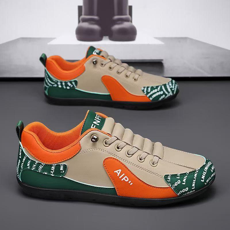 Pánske jesenné tenisky s PU vrchnou, ľahké mestské šoférske tenisky, okrúhla špička, sieťovinová podšívka