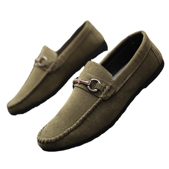 Pánske loafers z kože, okrúhla špička, gumová podrážka, slip-on dizajn, nízky podpätok