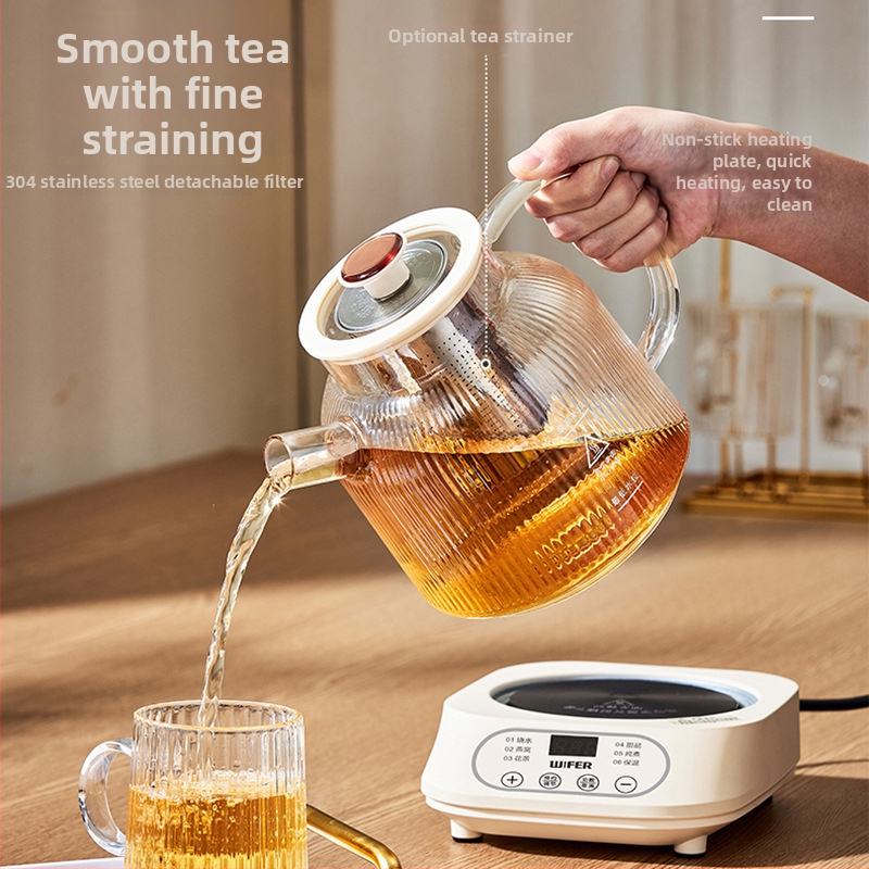 Sklenená čajová kanvica pre zdravie BG-16, 1 L, 220 V, 500 W, Digitálny termostat
