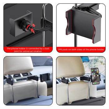 Automašīnas telefona turētājs ar saliekamu nelielu galdu, plastmasas korpuss, uzstādīšana ar ievietotu karti, universāla saderība, zīmols Shunwei