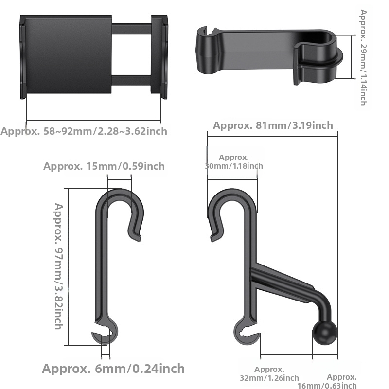 Auto telefonihoidik koos kokkupandava väikese laua ja plastkorpusega, paigaldus: kaardi sisestamine, universaalne ühilduvus, kaubamärk Shunwei