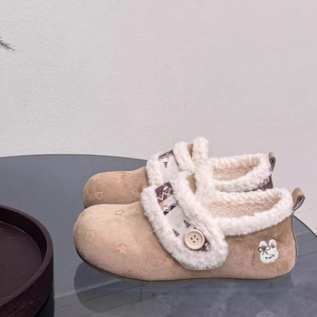 Dámske slip-on mokasiny z velúru s podšívkou z umelej kožušiny, zapínanie na suchý zips, nízky podpätok 1–3 cm