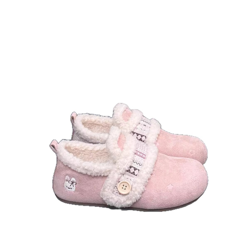 Dámske slip-on mokasiny z velúru s podšívkou z umelej kožušiny, zapínanie na suchý zips, nízky podpätok 1–3 cm