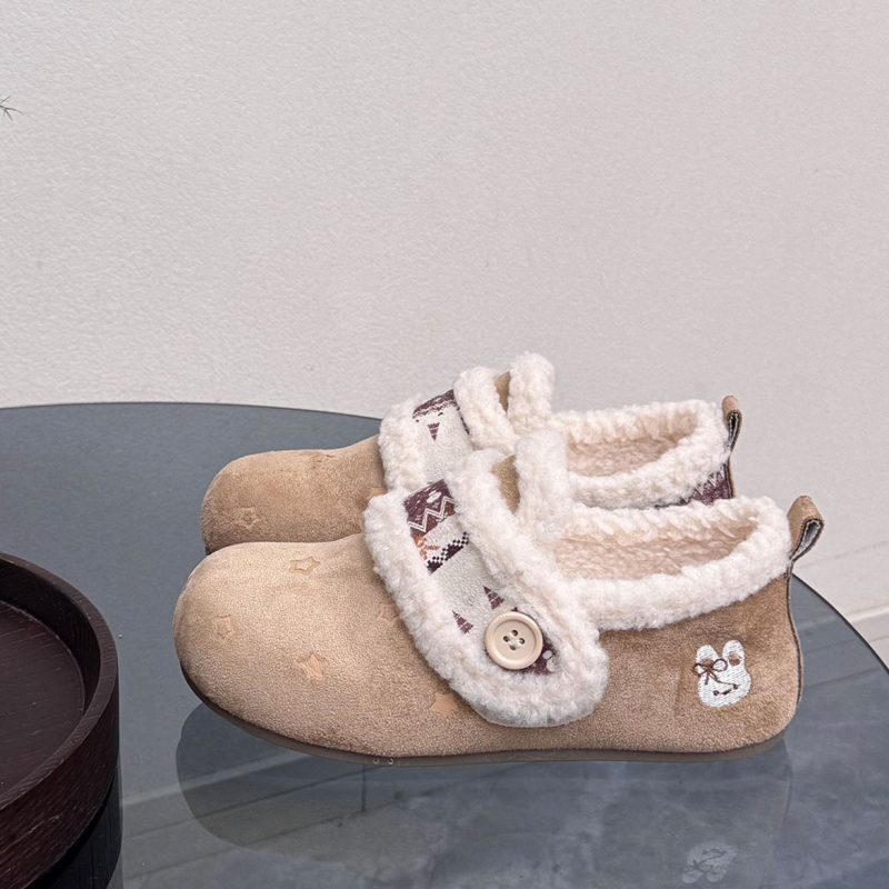 Dámske slip-on mokasiny z velúru s podšívkou z umelej kožušiny, zapínanie na suchý zips, nízky podpätok 1–3 cm