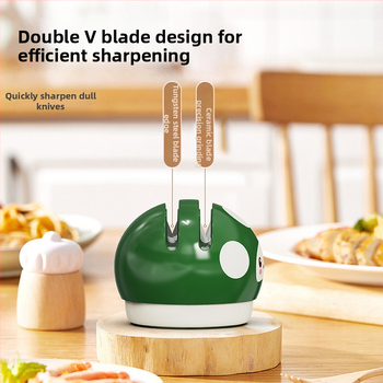 Ostrič nožov Yushi s ABS telom a prísavkou, moderný minimalistický dizajn