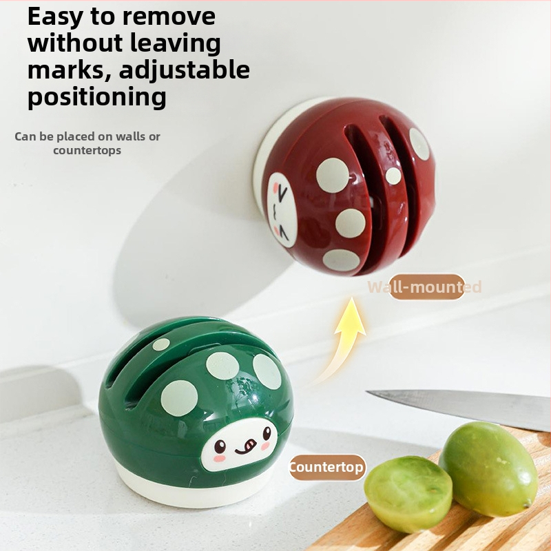 Ostrič nožov Yushi s ABS telom a prísavkou, moderný minimalistický dizajn