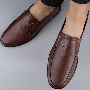 Pánske kožené topánky, Slip-On, vrchnok: hovädzie kože, podšívka z kože, podrážka z gumy