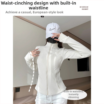 Dvojstranný velúr s stojacim golierom a zipsom, stredná dĺžka, hrubý fleece, dámsky