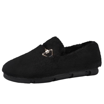 Dámske slip-on loafers s textilným vrchnkom, výstelka z umelého plsti, nízky podpätok 1–3 cm