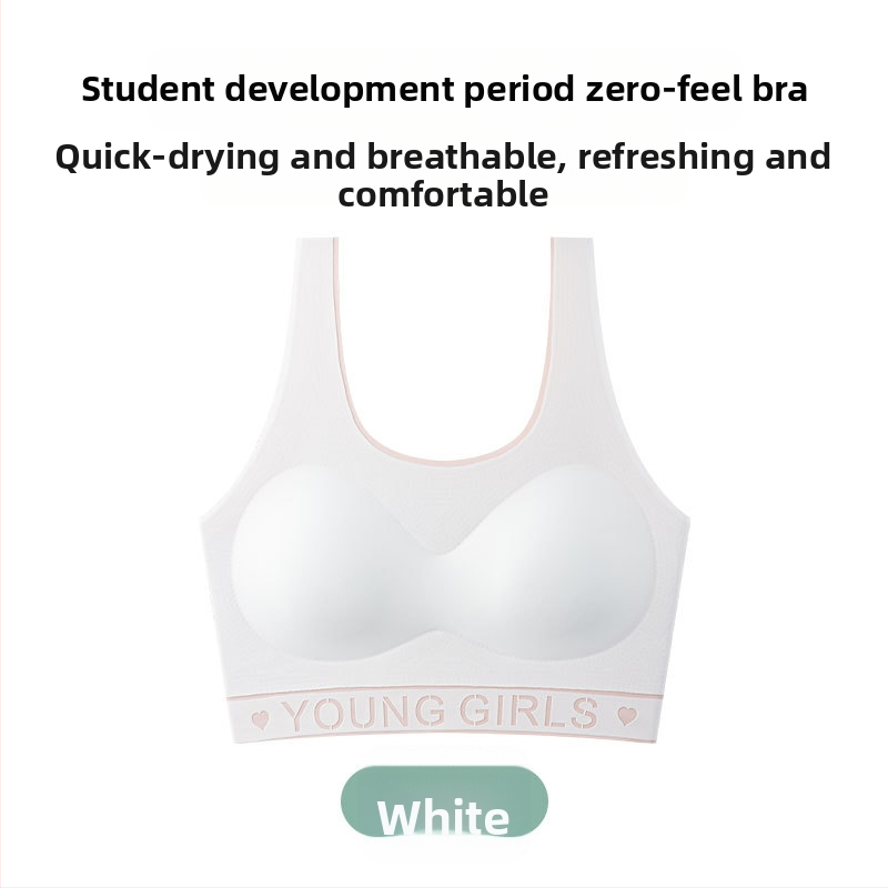 Bezšvový športový podprsenka pre dievčatá v štýle vesty, nylon, 3/4 košíček, tenké tvarované košíčky, pevné dvojité ramienka, priedušný