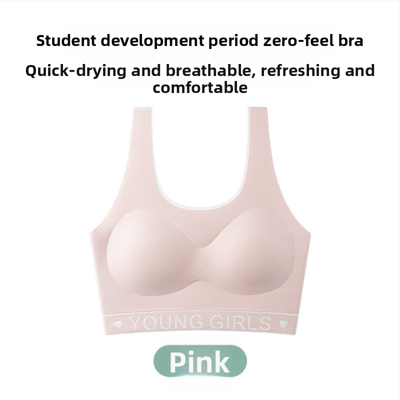 Bezšvový športový podprsenka pre dievčatá v štýle vesty, nylon, 3/4 košíček, tenké tvarované košíčky, pevné dvojité ramienka, priedušný