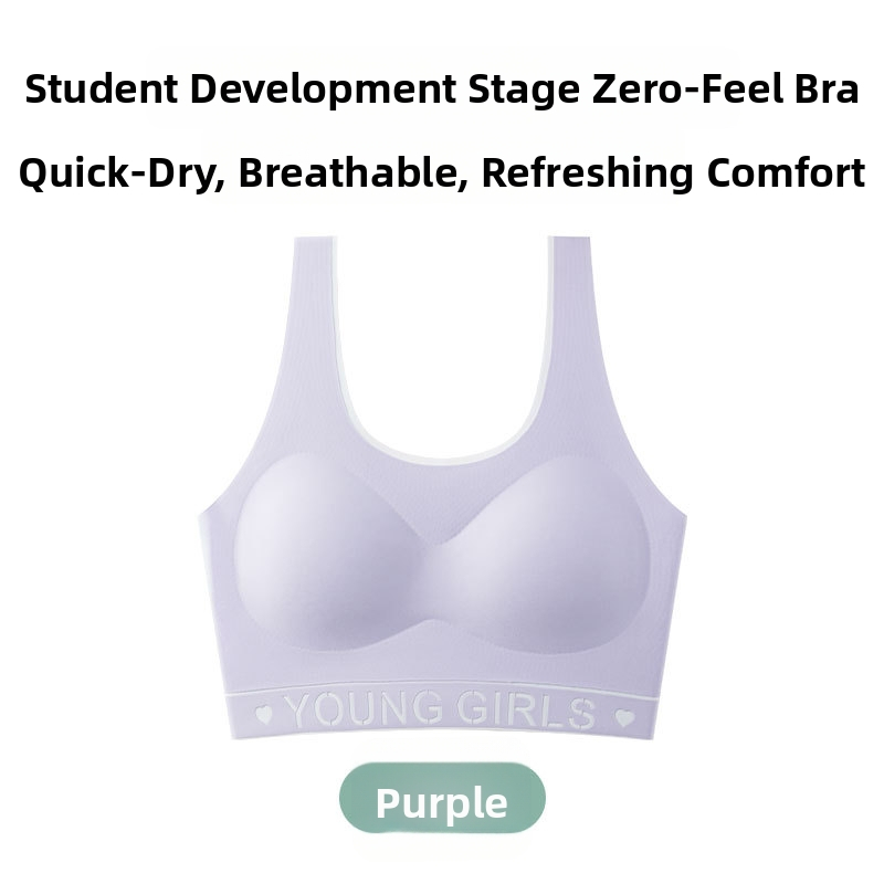 Bezšvový športový podprsenka pre dievčatá v štýle vesty, nylon, 3/4 košíček, tenké tvarované košíčky, pevné dvojité ramienka, priedušný