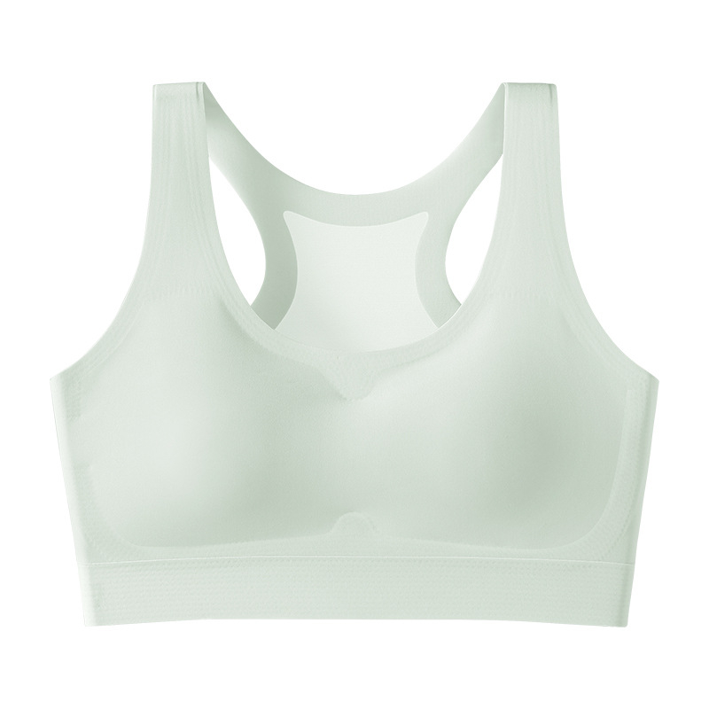 Dievčenská športová podprsenka pre vývoj: 3/4 košík, tenký tvarovaný košík, bavlnená výstelka, hlavný materiál Nylon, Ice Silk, pevné dvojité ramienka