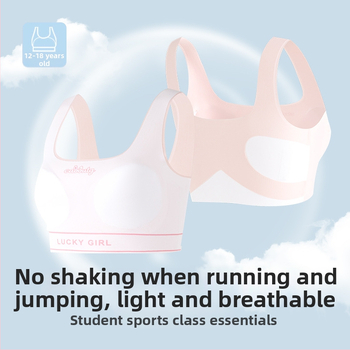 Nylonové športové podprsenka pre tínedžerky (13–18) – tenké formované košíčky, úplné krytie, pohodlné