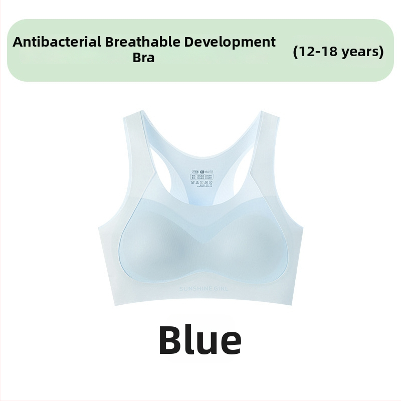 Dievčenská športová podprsenka, antibakteriálna, bezšvová, plné košíky s tenkou bavlnenou výstelkou, hlavný materiál nylon, podšívka 80% nylon/20% spandex, pevné dvojité ramienka