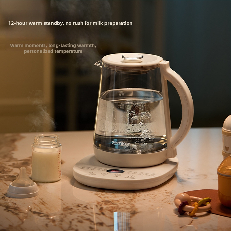 Zemkon viacfunkčný čajník s konštantnou teplotou, sklenené telo, 1,8 L, 800 W