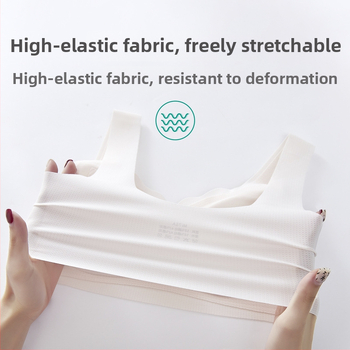 Bezšvové dievčenské spodné prádlo v štýle vesty, priedušné, s pevným dvojitým ramienkami a tenkým tvarovaným košíkom