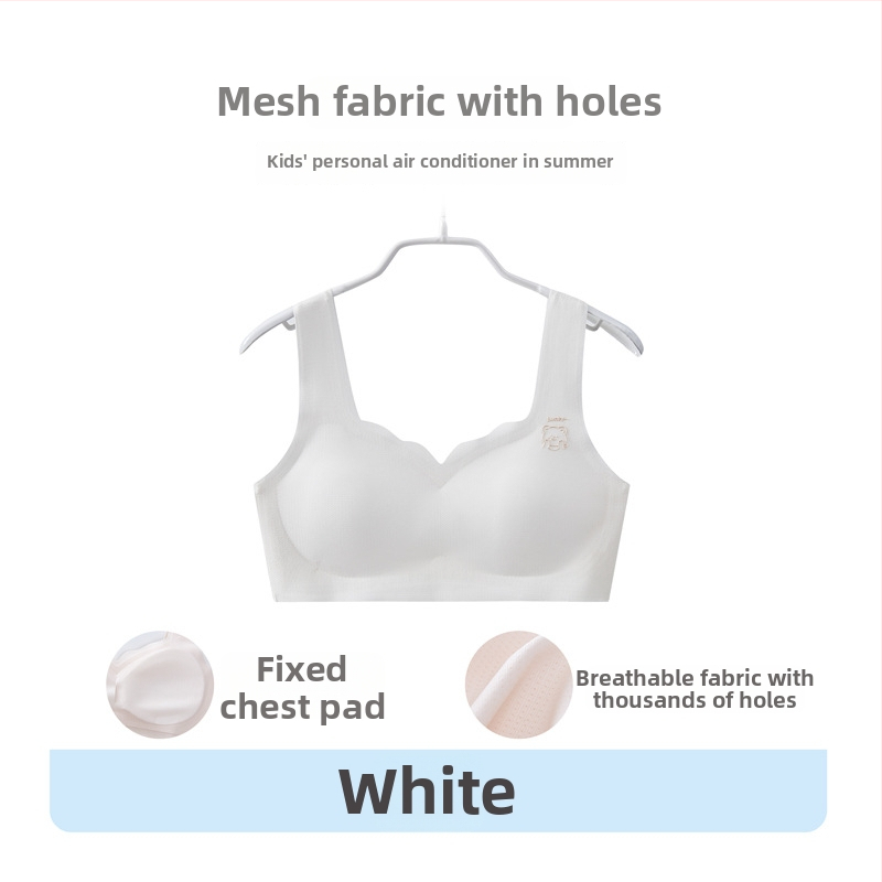 Bezšvové dievčenské spodné prádlo v štýle vesty, priedušné, s pevným dvojitým ramienkami a tenkým tvarovaným košíkom