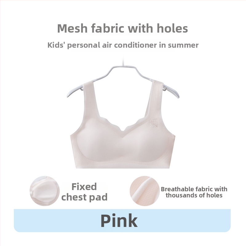 Bezšvové dievčenské spodné prádlo v štýle vesty, priedušné, s pevným dvojitým ramienkami a tenkým tvarovaným košíkom