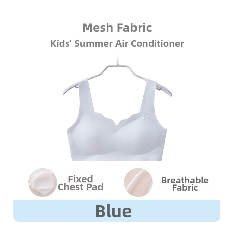 Bezšvové dievčenské spodné prádlo v štýle vesty, priedušné, s pevným dvojitým ramienkami a tenkým tvarovaným košíkom