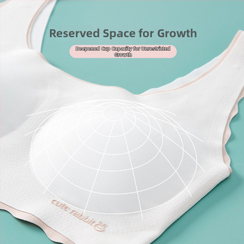 Podprsenka pre dievčatá vo vývine: nylon-spandex tkanina, plný košíček s tenkou tvarovanou výplňou, pevné dvojité ramienka, priedušná a pohodlná, pre vek 12–15 rokov.