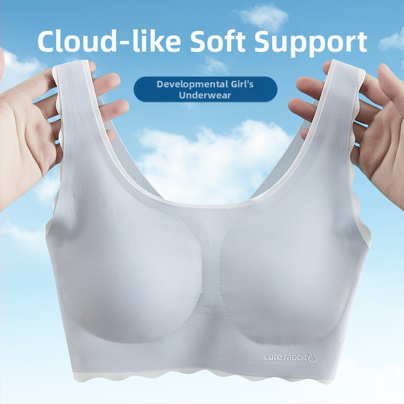 Podprsenka pre dievčatá vo vývine: nylon-spandex tkanina, plný košíček s tenkou tvarovanou výplňou, pevné dvojité ramienka, priedušná a pohodlná, pre vek 12–15 rokov.