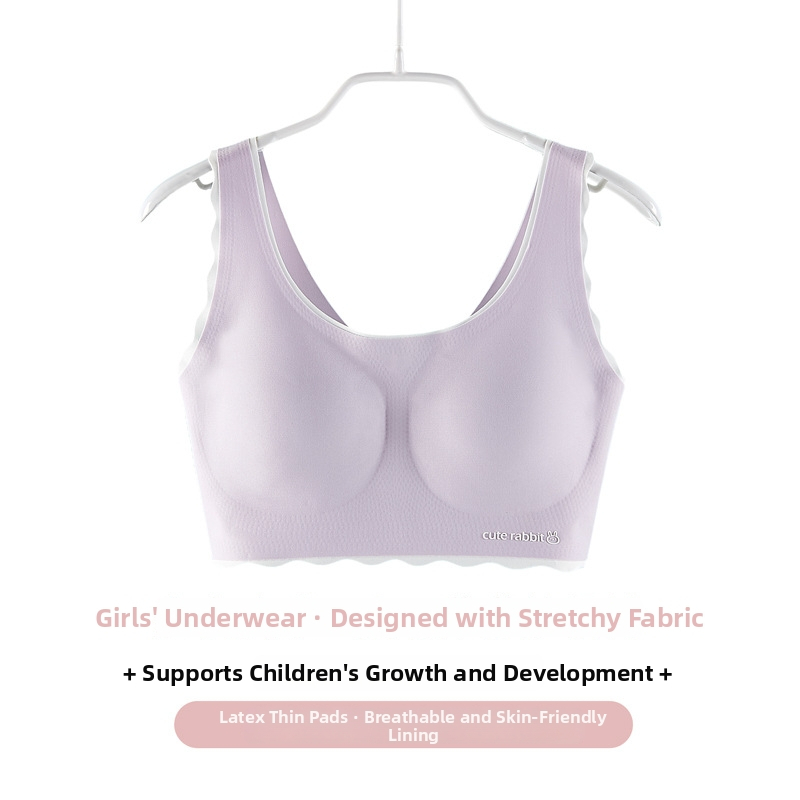 Podprsenka pre dievčatá vo vývine: nylon-spandex tkanina, plný košíček s tenkou tvarovanou výplňou, pevné dvojité ramienka, priedušná a pohodlná, pre vek 12–15 rokov.