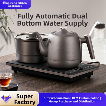 Elektrická platňa na čaj s integrovaným čajníkom, 2 indukčné horáky, objem pod 1 l, 1000–1500 W, nerezová oceľ + ABS