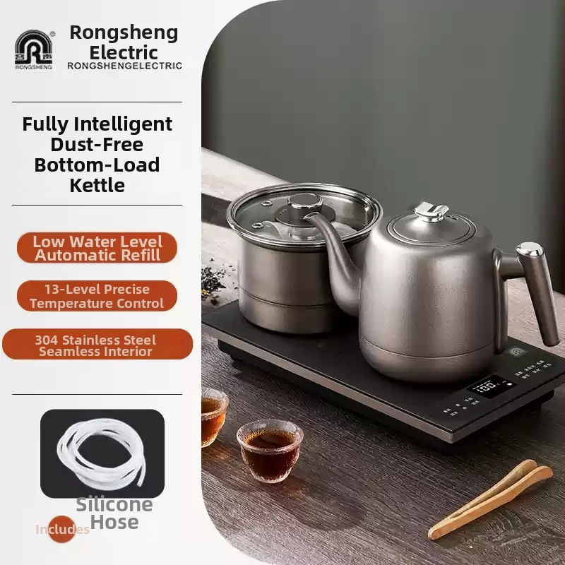 Elektrická platňa na čaj s integrovaným čajníkom, 2 indukčné horáky, objem pod 1 l, 1000–1500 W, nerezová oceľ + ABS