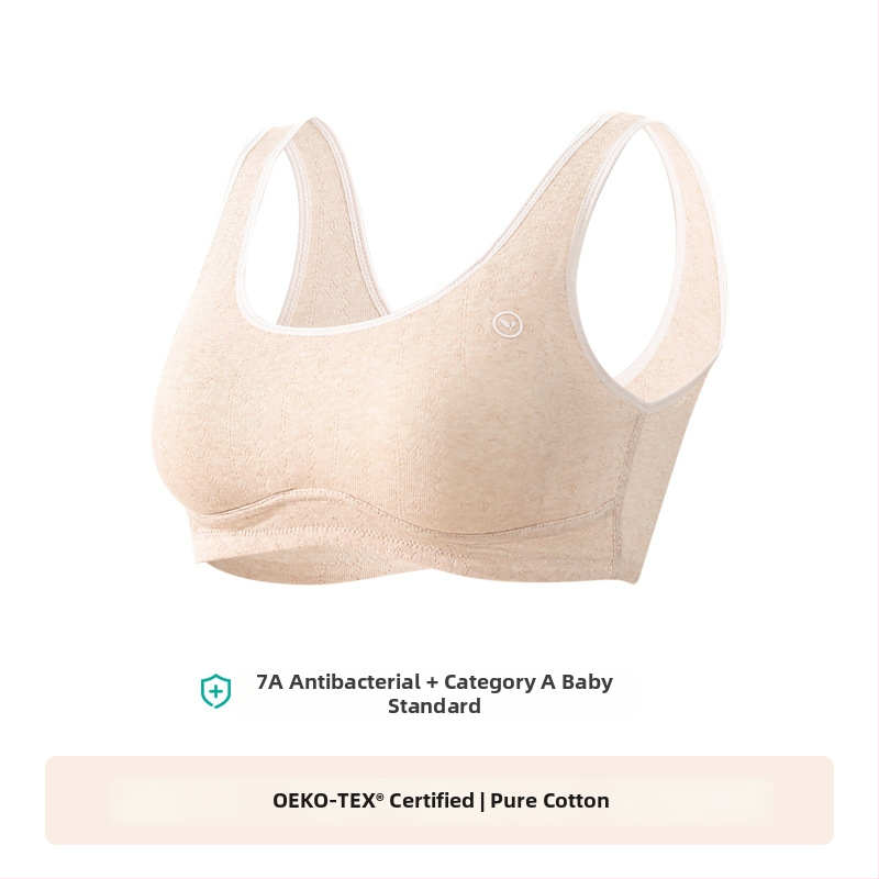 Anfeiya Bavlnený podprsenka s plnou miskou pre dievčatá druhého stupňa (12–15 rokov), tenké tvarované poháriky zo peny, pevné dvojité ramienka, bez zapínania