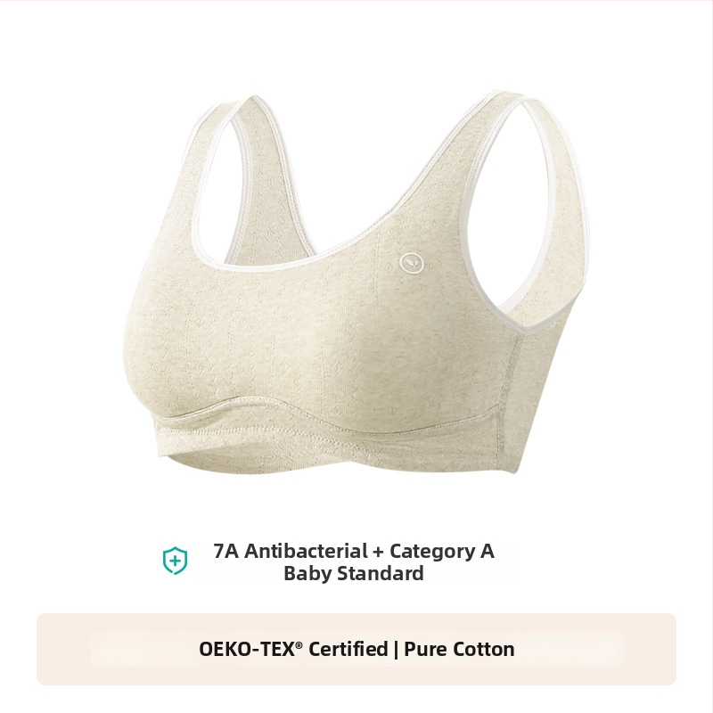 Anfeiya Bavlnený podprsenka s plnou miskou pre dievčatá druhého stupňa (12–15 rokov), tenké tvarované poháriky zo peny, pevné dvojité ramienka, bez zapínania