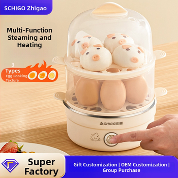 Chigo vajíčkovač so dvojitým parným roštom, automatické vypnutie, 350W, 220V – uvarené vajcia, parené cestoviny a vajový krém