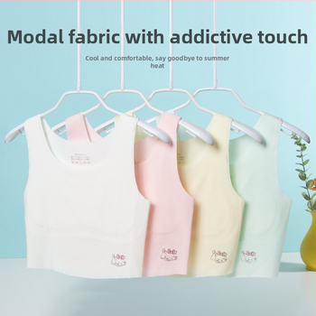 Dievčenská modalová bezšvová podprsenka pre dievčatá, s plnou veľkou košíčkou a hrubým formovaným košíkom, pevné dvojité ramienka, priedušná a odvádza vlhkosť