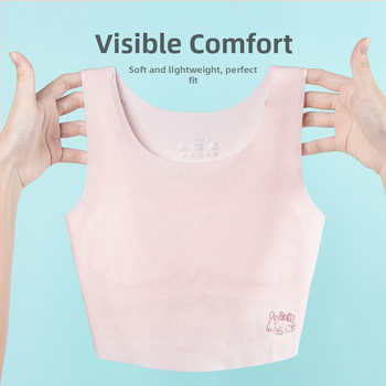 Dievčenská modalová bezšvová podprsenka pre dievčatá, s plnou veľkou košíčkou a hrubým formovaným košíkom, pevné dvojité ramienka, priedušná a odvádza vlhkosť