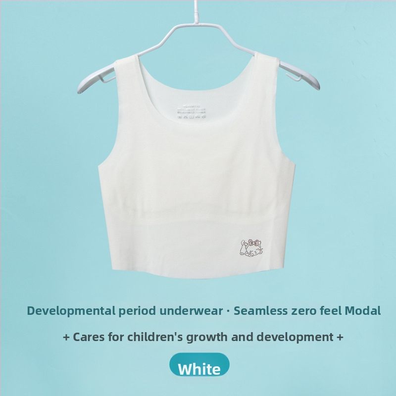 Dievčenská modalová bezšvová podprsenka pre dievčatá, s plnou veľkou košíčkou a hrubým formovaným košíkom, pevné dvojité ramienka, priedušná a odvádza vlhkosť
