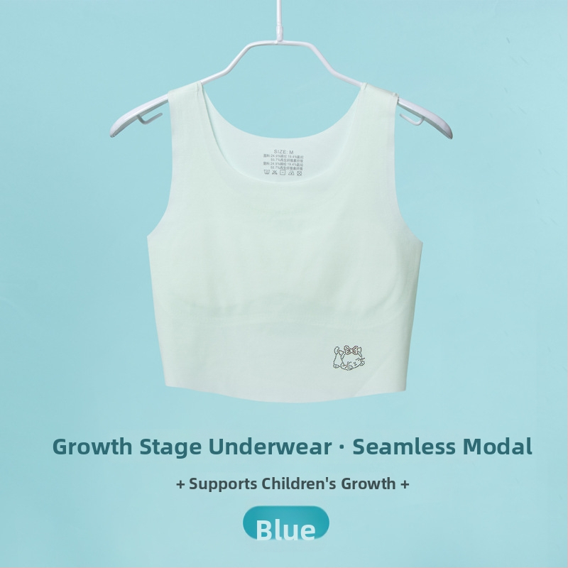 Dievčenská modalová bezšvová podprsenka pre dievčatá, s plnou veľkou košíčkou a hrubým formovaným košíkom, pevné dvojité ramienka, priedušná a odvádza vlhkosť