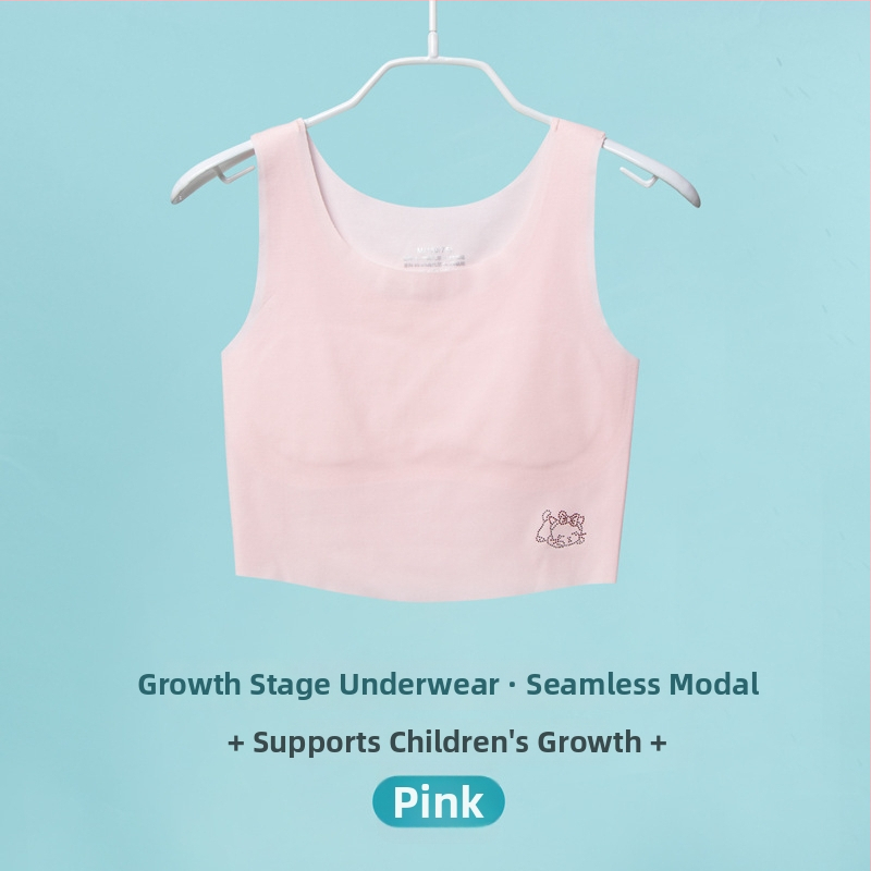 Dievčenská modalová bezšvová podprsenka pre dievčatá, s plnou veľkou košíčkou a hrubým formovaným košíkom, pevné dvojité ramienka, priedušná a odvádza vlhkosť