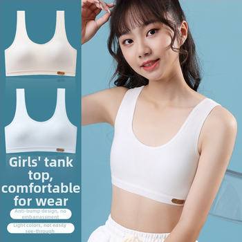 Detská bavlnená podprsenka pre dievčatá 12–15 rokov, s plnými miskami, tenko tvarovanými miskami, bez kovových výstuží, pevné dvojité ramienka, 95–100% bavlna