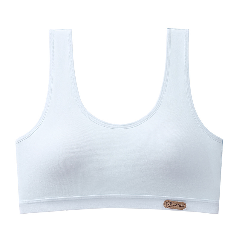 Detská bavlnená podprsenka pre dievčatá 12–15 rokov, s plnými miskami, tenko tvarovanými miskami, bez kovových výstuží, pevné dvojité ramienka, 95–100% bavlna