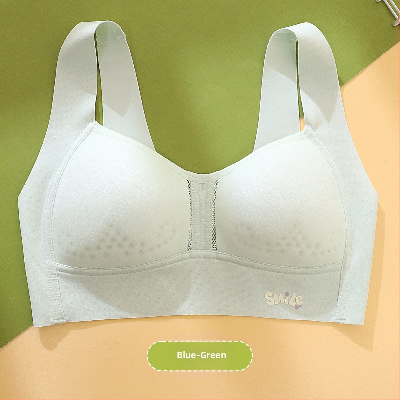  Sutien sport fără cusături pentru adolescente, al doilea stadiu de dezvoltare, stil maieu, cupă completă, material spandex, căptușeală din nailon 90–95%, bretele fixe duble, respirabil și absorbant de transpirație