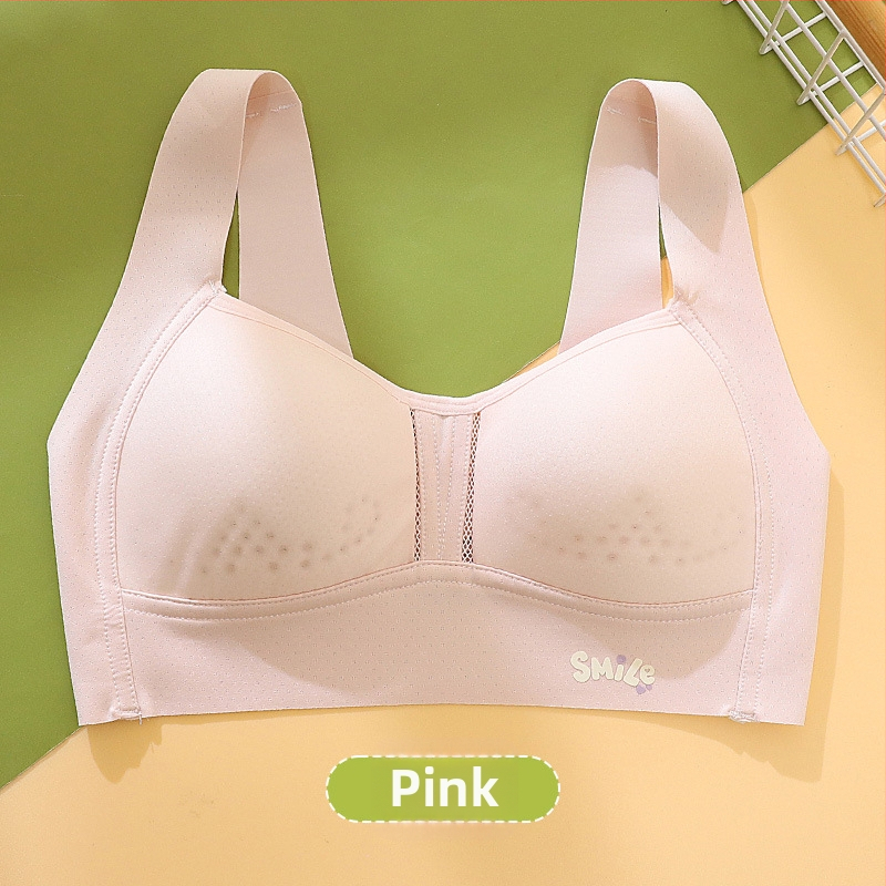  Sutien sport fără cusături pentru adolescente, al doilea stadiu de dezvoltare, stil maieu, cupă completă, material spandex, căptușeală din nailon 90–95%, bretele fixe duble, respirabil și absorbant de transpirație