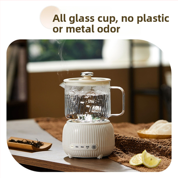 Mini čajník pre zdravie do kancelárie – 600 ml, 220 V, 360 W, telo z borosilikátového skla, elektronický termostat