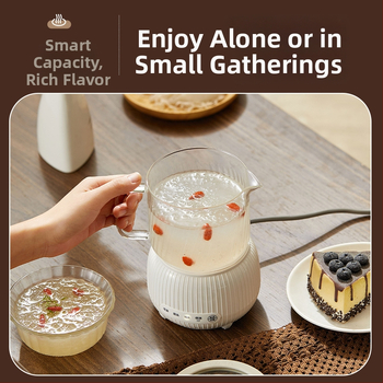 Mini čajník pre zdravie do kancelárie – 600 ml, 220 V, 360 W, telo z borosilikátového skla, elektronický termostat