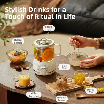 Mini čajník pre zdravie do kancelárie – 600 ml, 220 V, 360 W, telo z borosilikátového skla, elektronický termostat