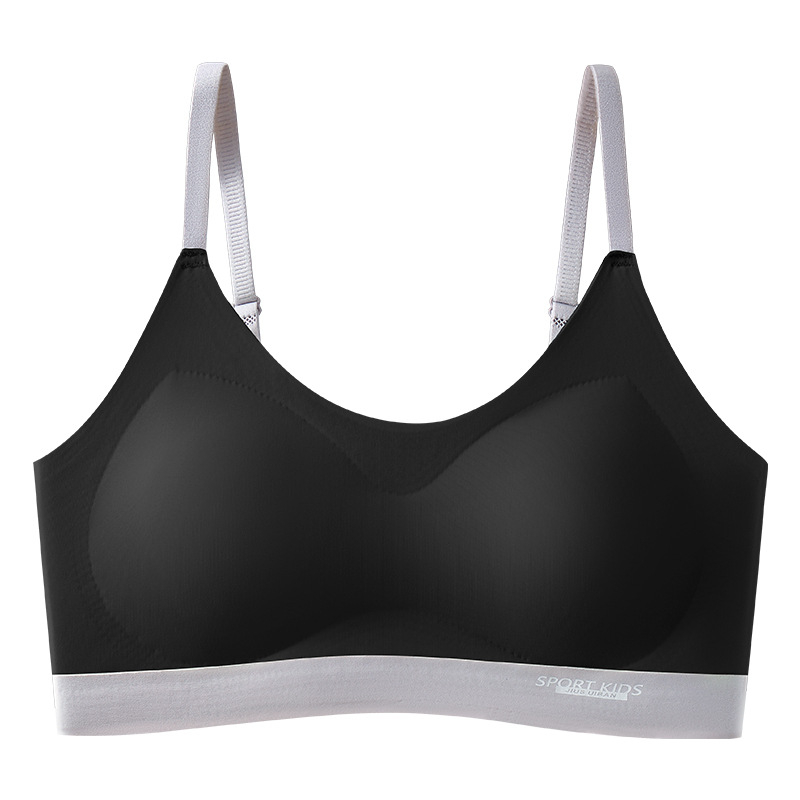 Sportski grudnjak za tinejdžerice – prozračna ledenska svila i najlon, pune košarice, tanke oblikovane jastučiće, fiksni dvostruki remeni, straga tri reda kopči