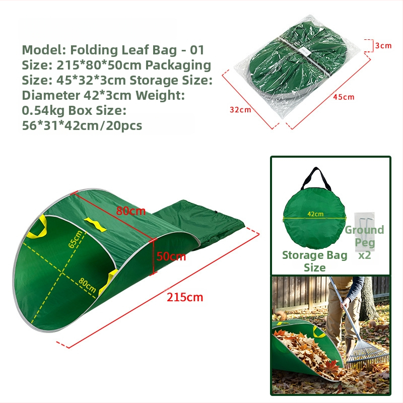 Skladaný záhradný vak na lístie – prenosný, rýchlo otvárateľný, Oxford tkanina, trojčlenný záhradný set, tlač loga k dispozícii, prispôsobiteľná tkanina a rozmery