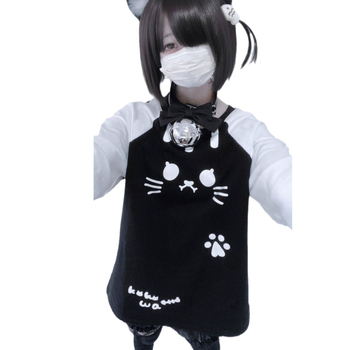 Tricou pentru femei cu imprimeu pisică și motiv anime, croială lejeră, mâneci lungi, guler rotund, lungime medie, material poliester-cotton-spandex